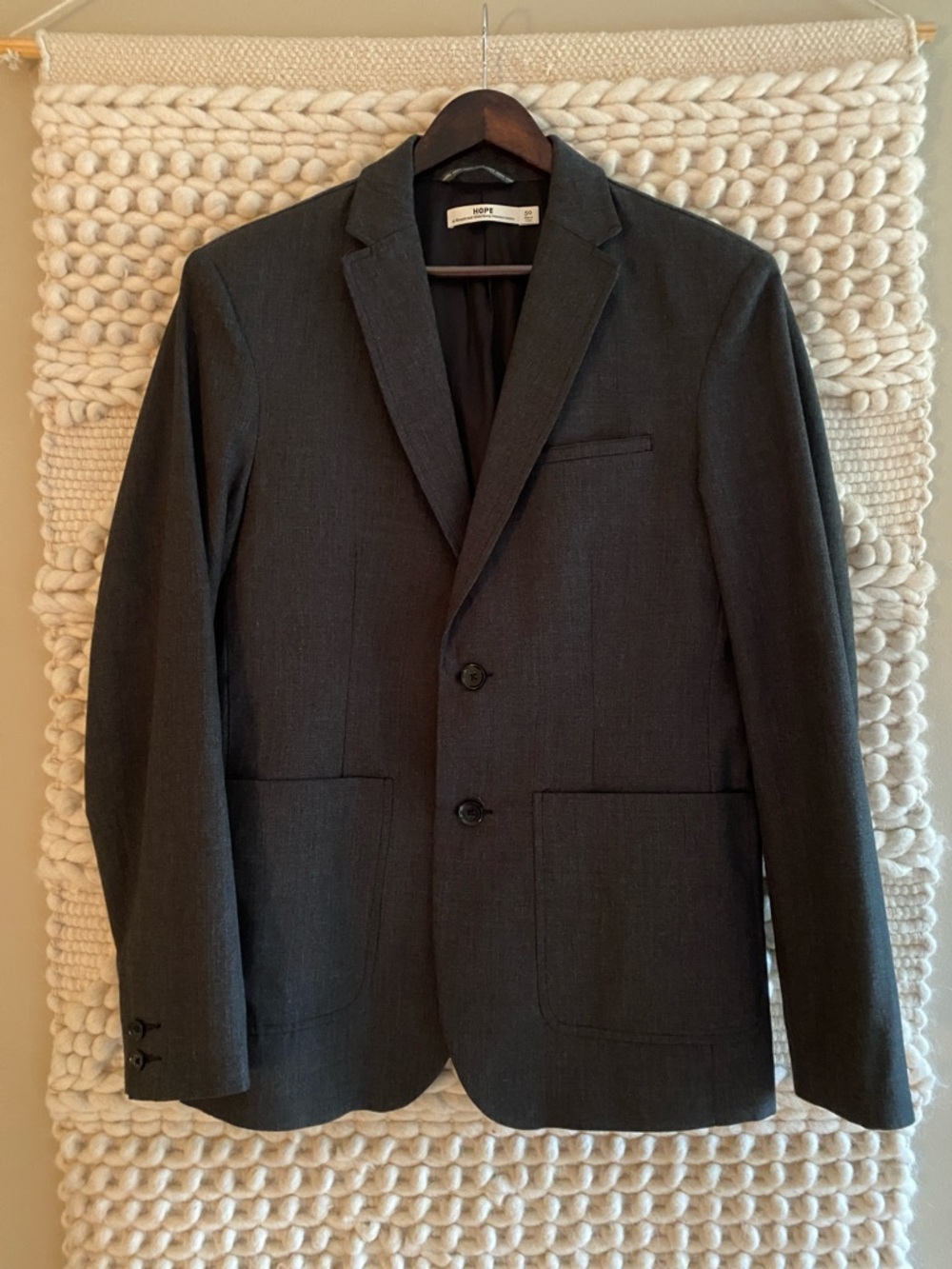 Hope by Ringstrand Söderberg Stockholm Size 50 Men's Charcoal Two-Button Blazer